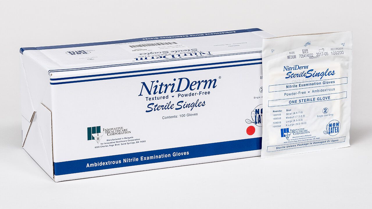 109 - NitriDerm® Nitrile Sterile Exam Gloves - Singles