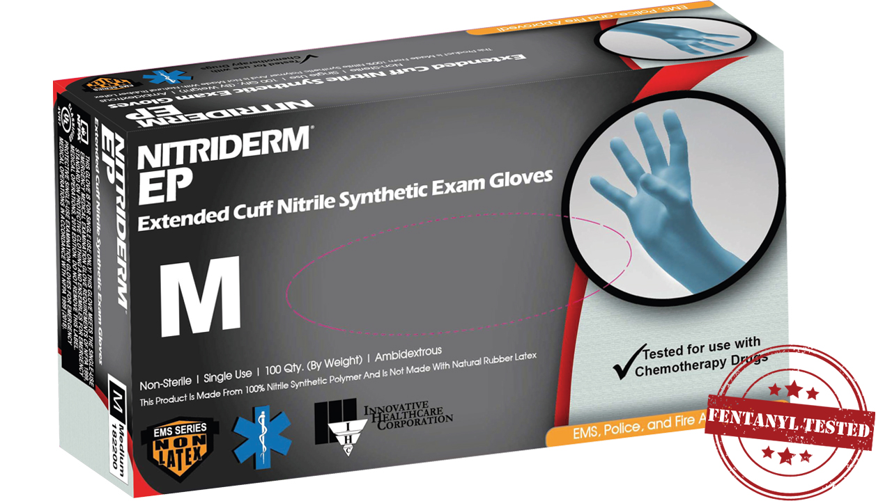 NitriDerm® EP Nitrile Exam Gloves - Extended Cuff - Series 182 